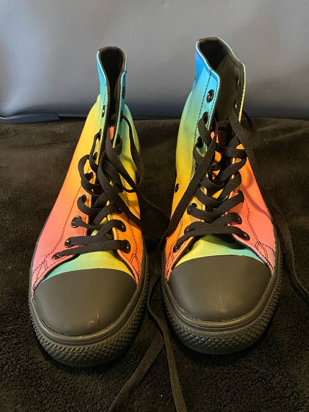 Rainbow fade Offbeat Sweetie high tops NWOB